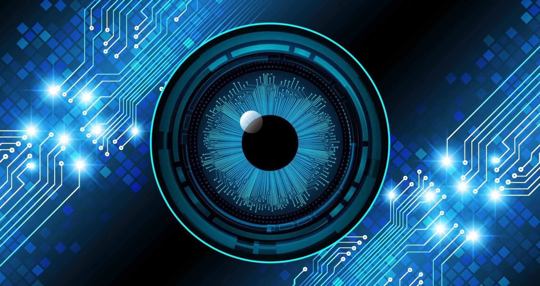 Blue eye cyber circuit future technology concept background vector