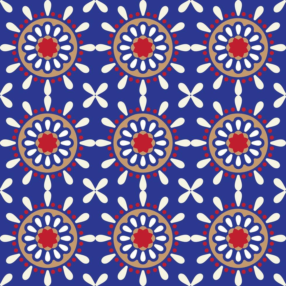 Seamless portugal or spain azulejo tile vector