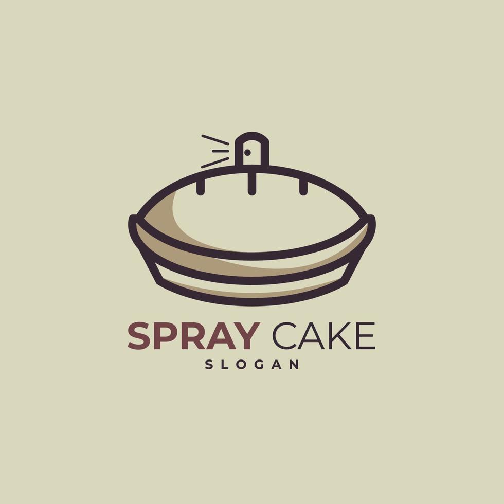 Spray cake logo template. pie and spray logo template. Vector illustration