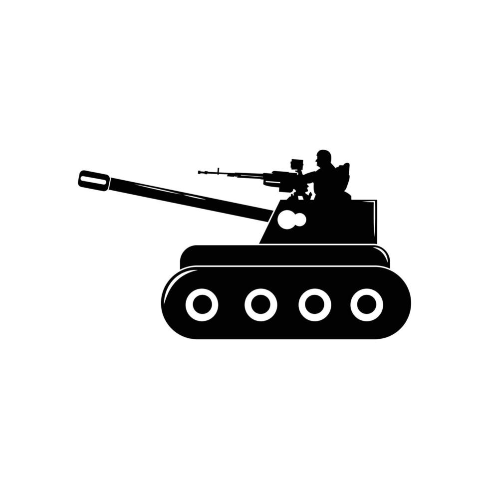 simple military battle tank icon vector logo