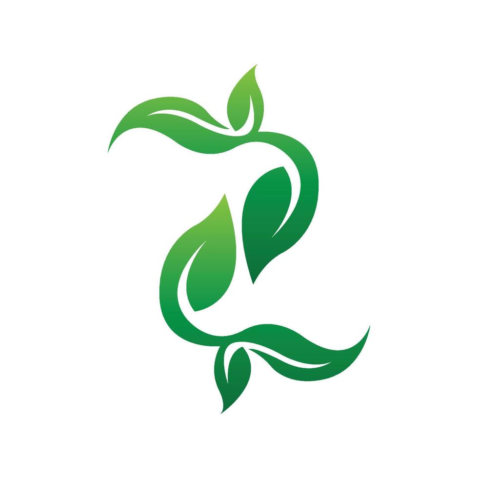 símbolo de vector de logotipo de planta de hoja verde de primera calidad