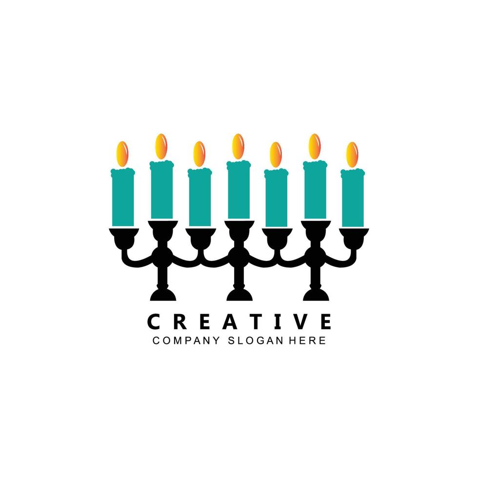 simple hanukkah candle vector logo