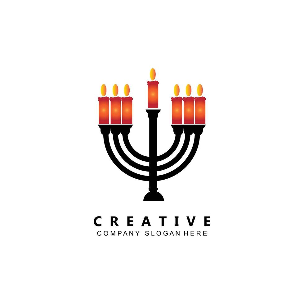 simple hanukkah candle vector logo