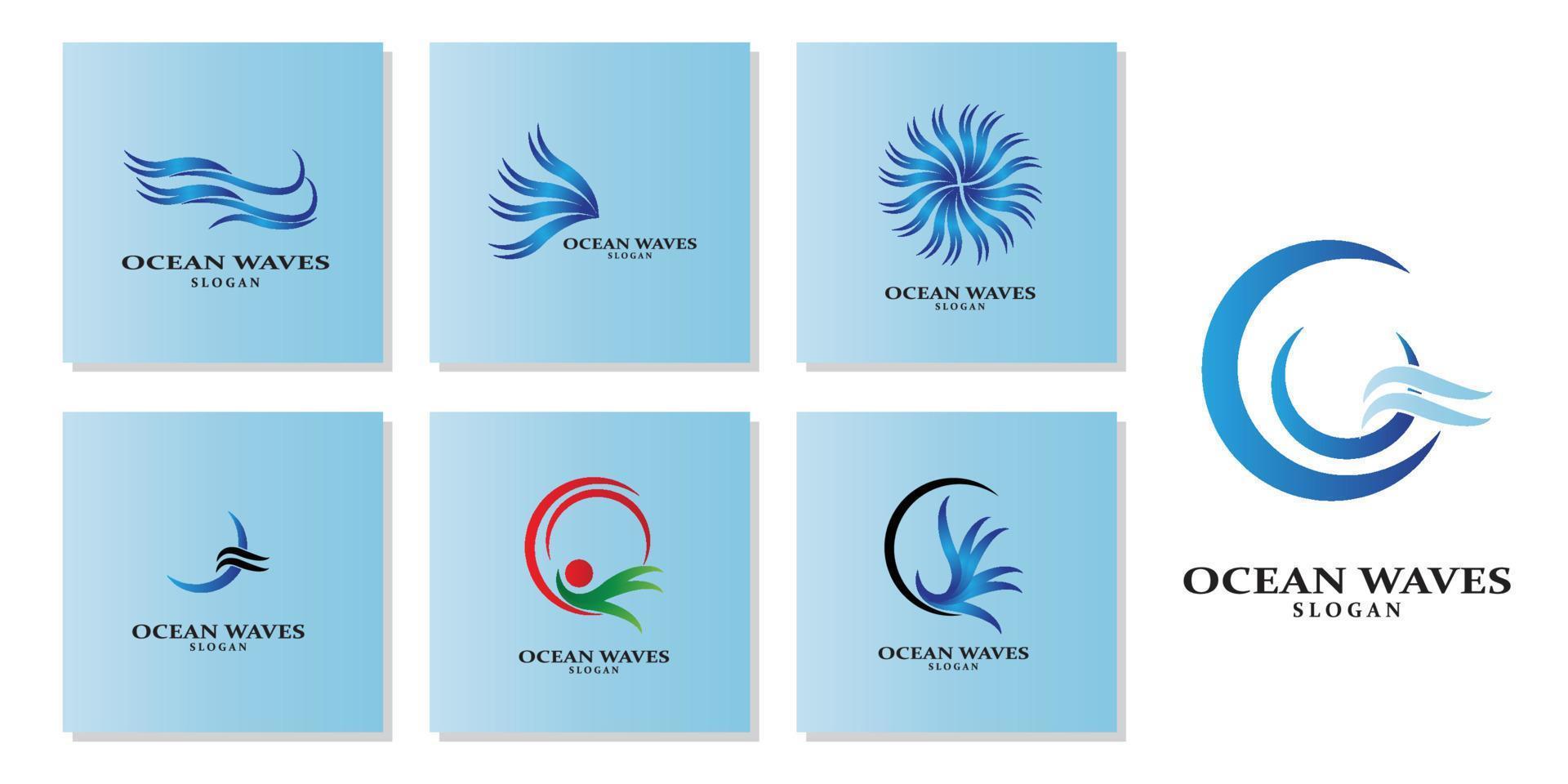 simple ocean wave logo icon vector