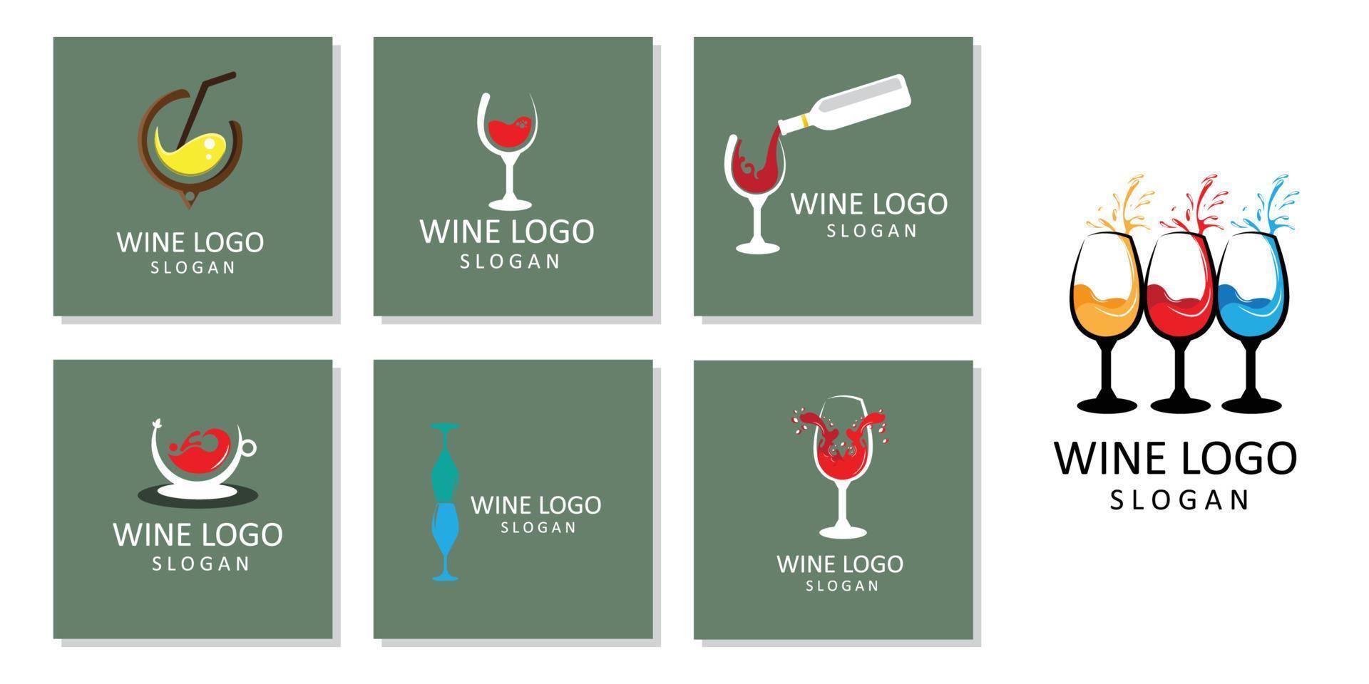 vector de icono de logotipo de copa de vino espumoso, plantilla de inspiración de café, ilustración