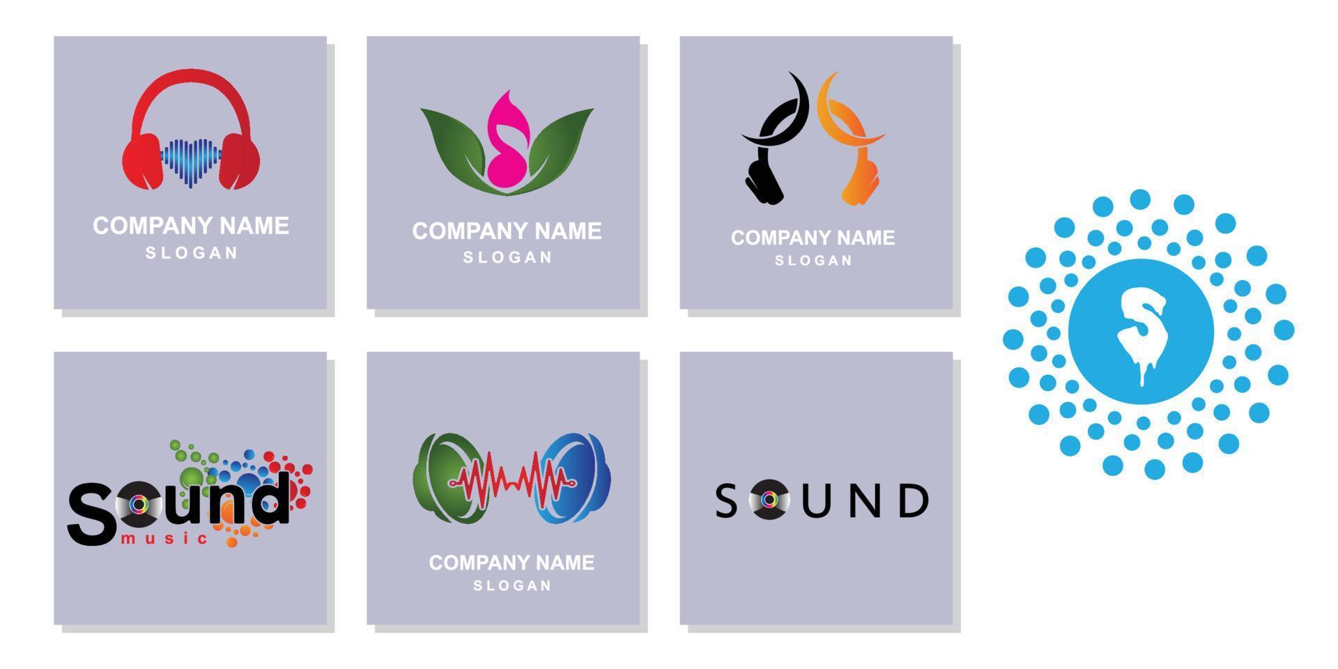 Simple music sound logo vector icon
