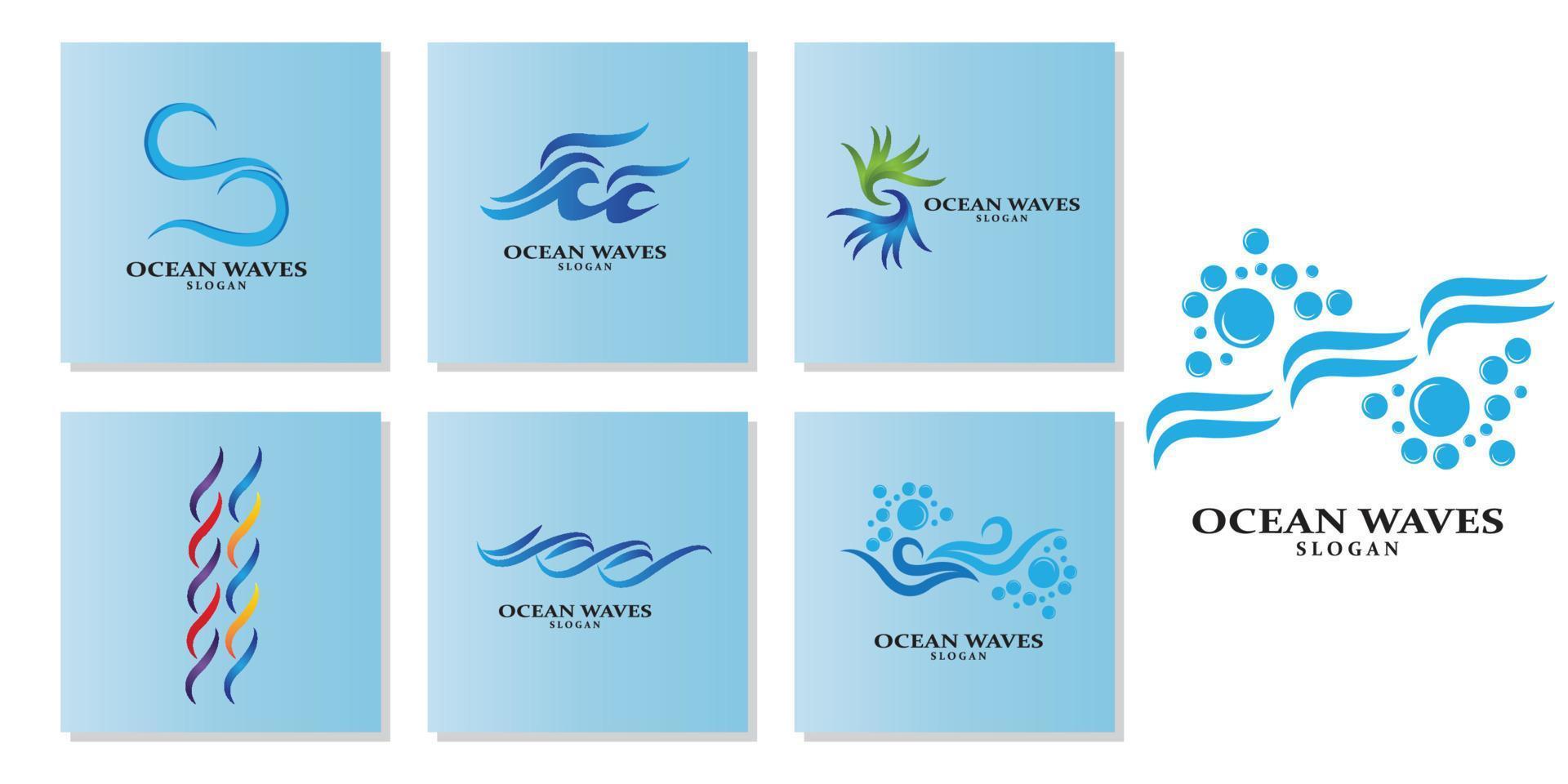 simple ocean wave logo icon vector