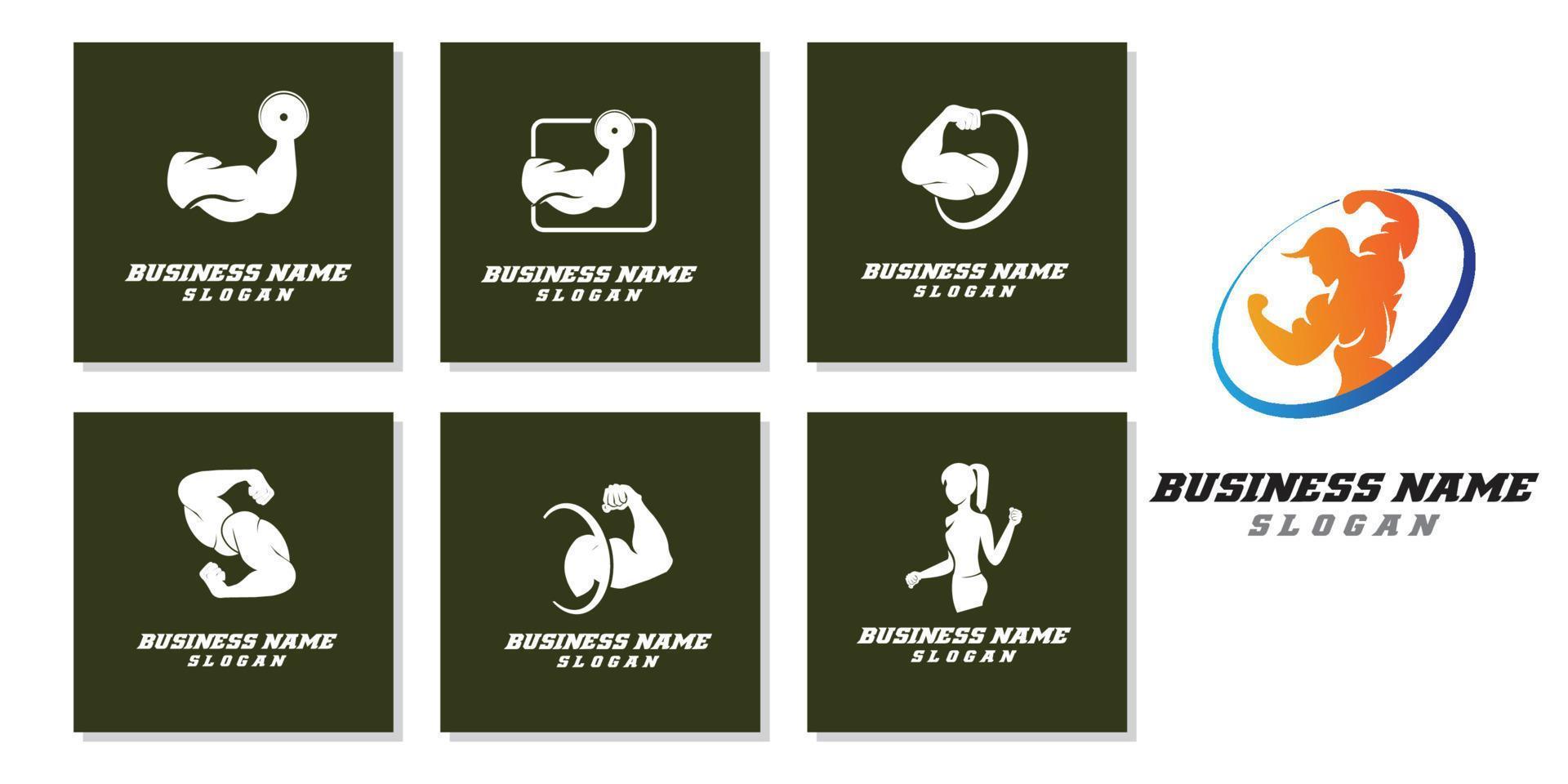 Fitness Logo Design vector illustrationicon