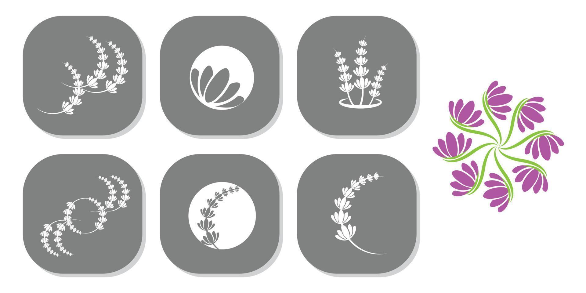 simple lavender flower free icon vector logo