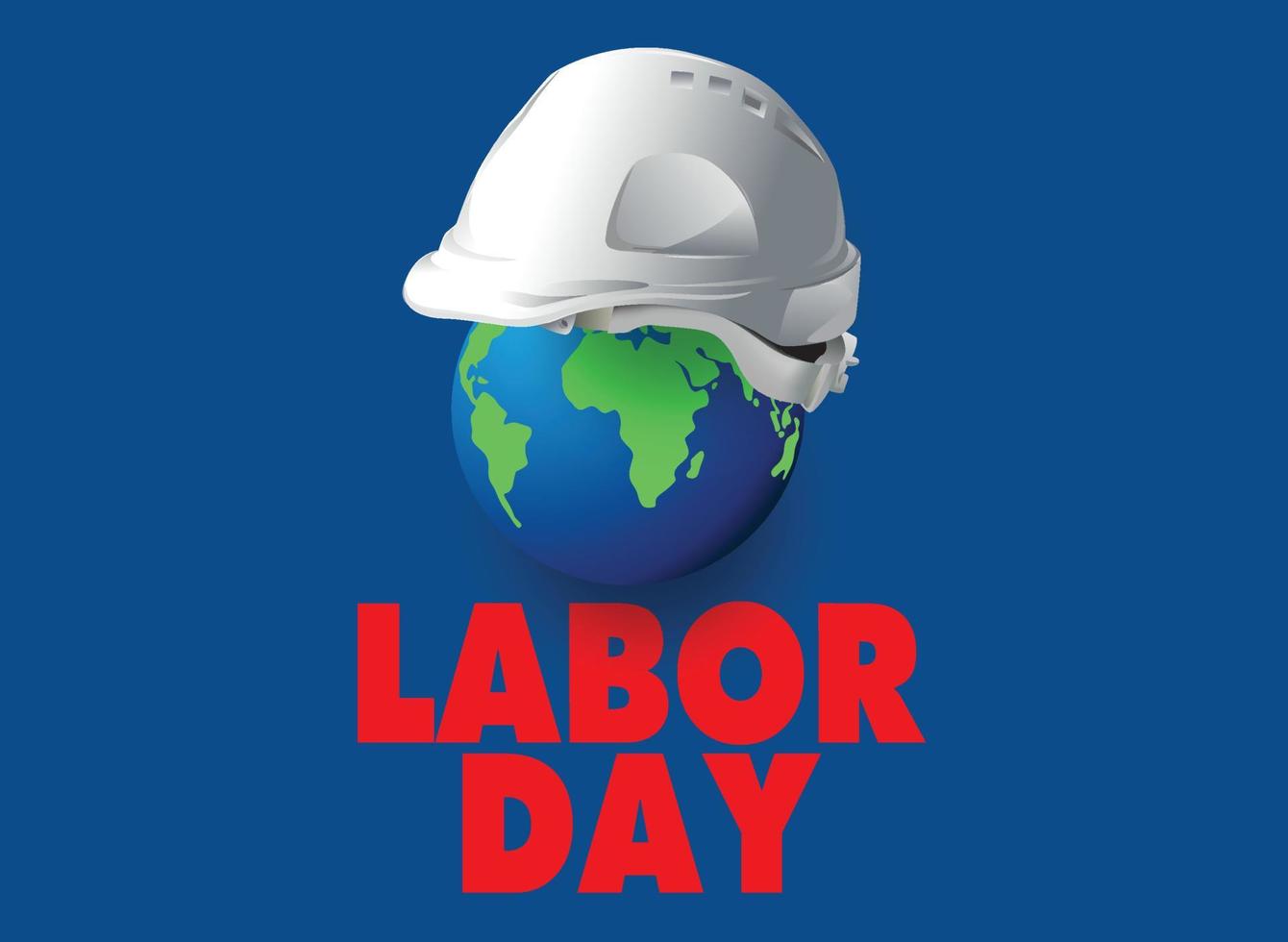 happy labor day,national day, The engineer hat placed on the globe, vector design.