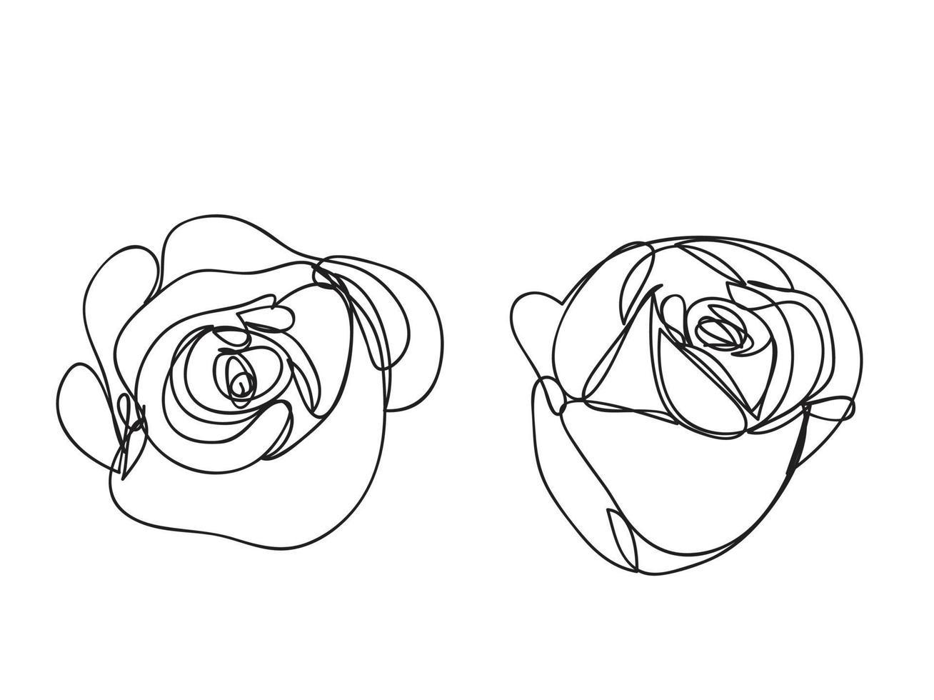 rose Flower, line drawing style,  art design vector