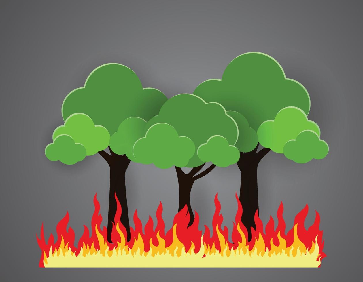 bosque incendios vector, fuego fatuo vector