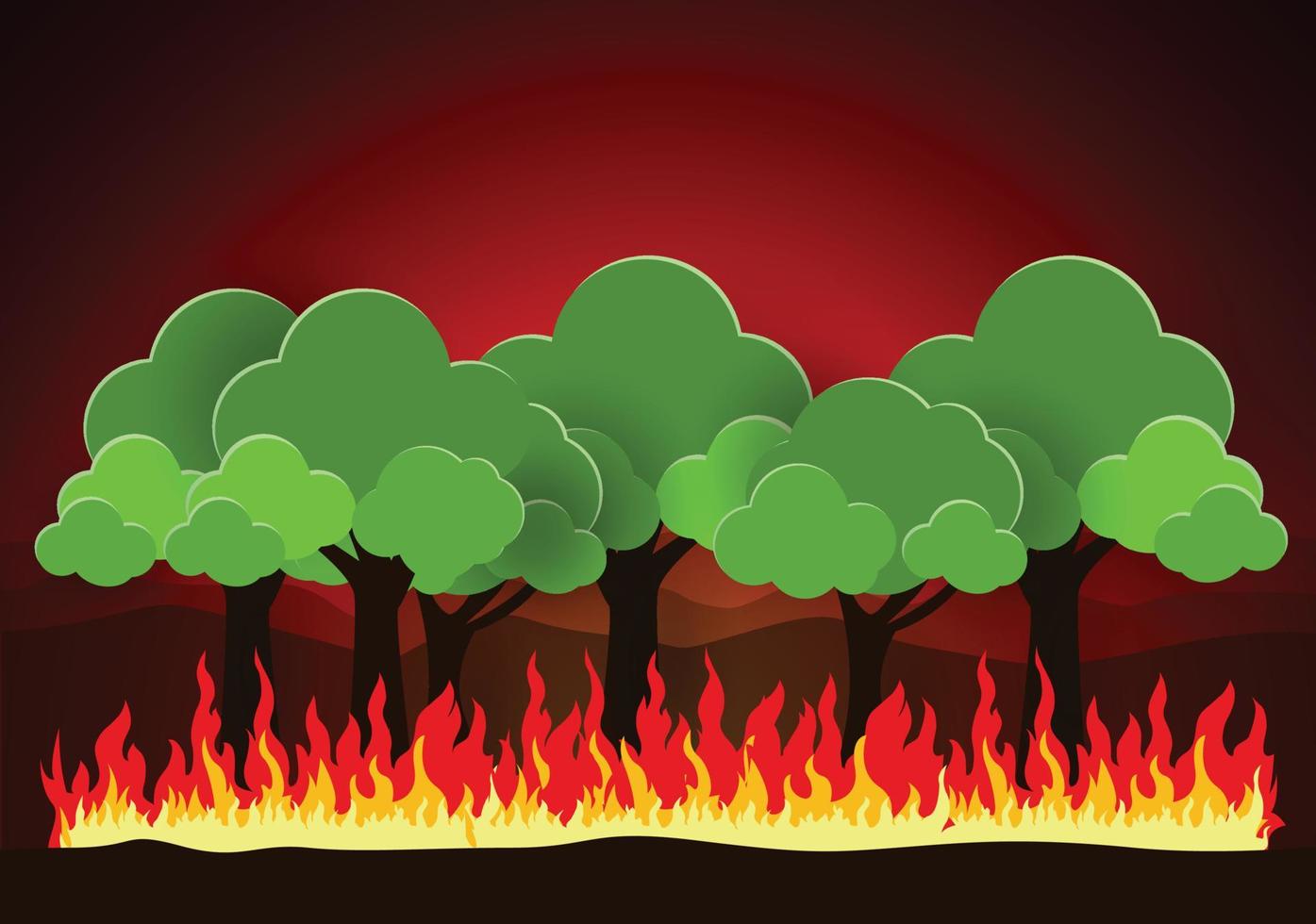 Forest fires vector, Wildfire vector