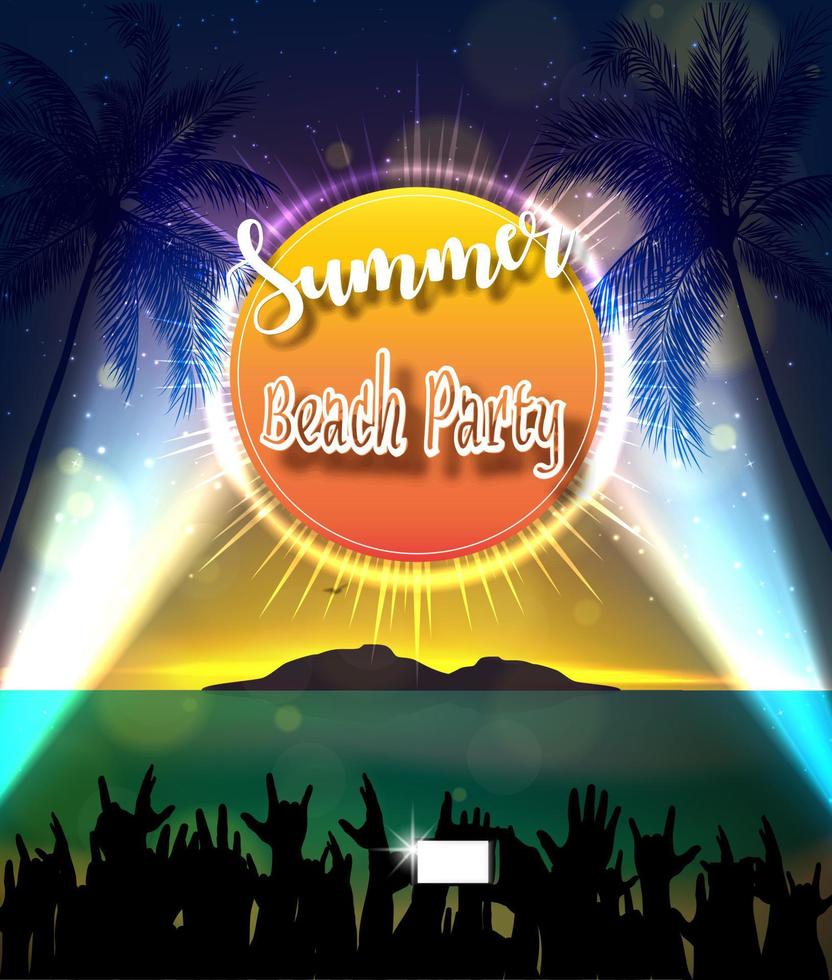 Summer Beach Party Flyer Design vector