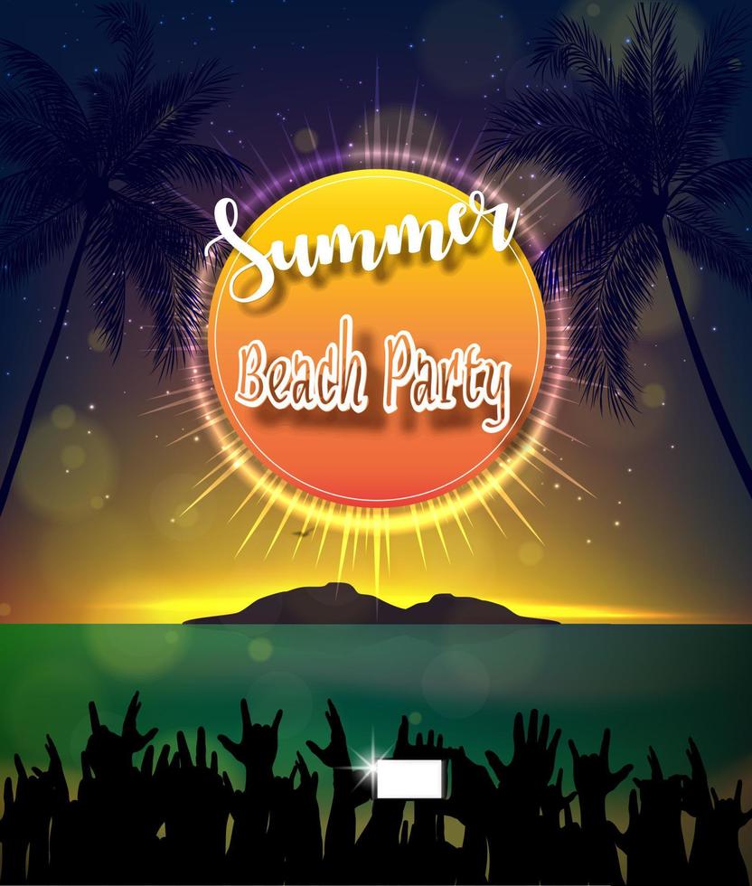 Summer Beach Party Flyer Design vector