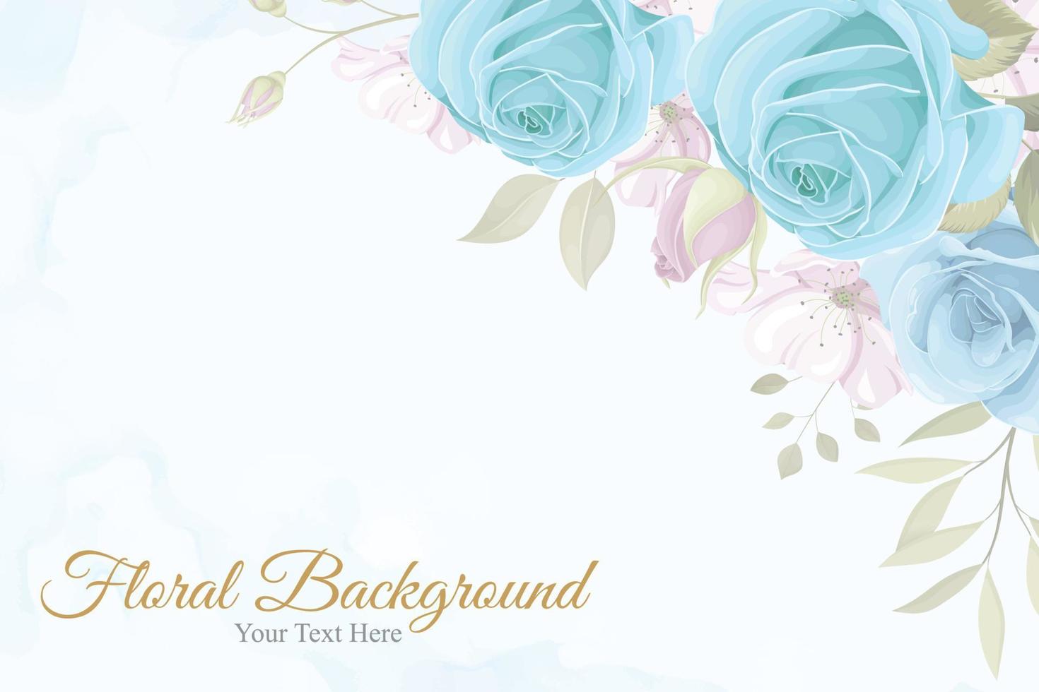 Beautiful floral background with blue flowers vector