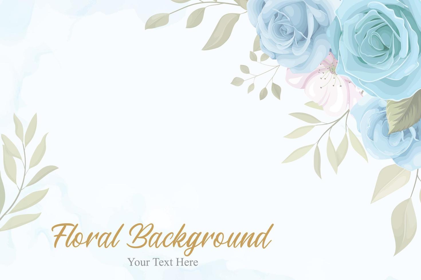 Beautiful floral background with blue flowers vector