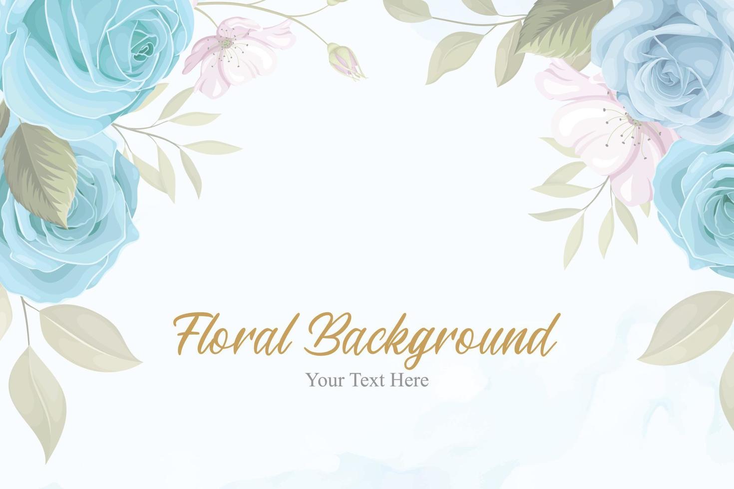 Beautiful floral background with blue flowers vector