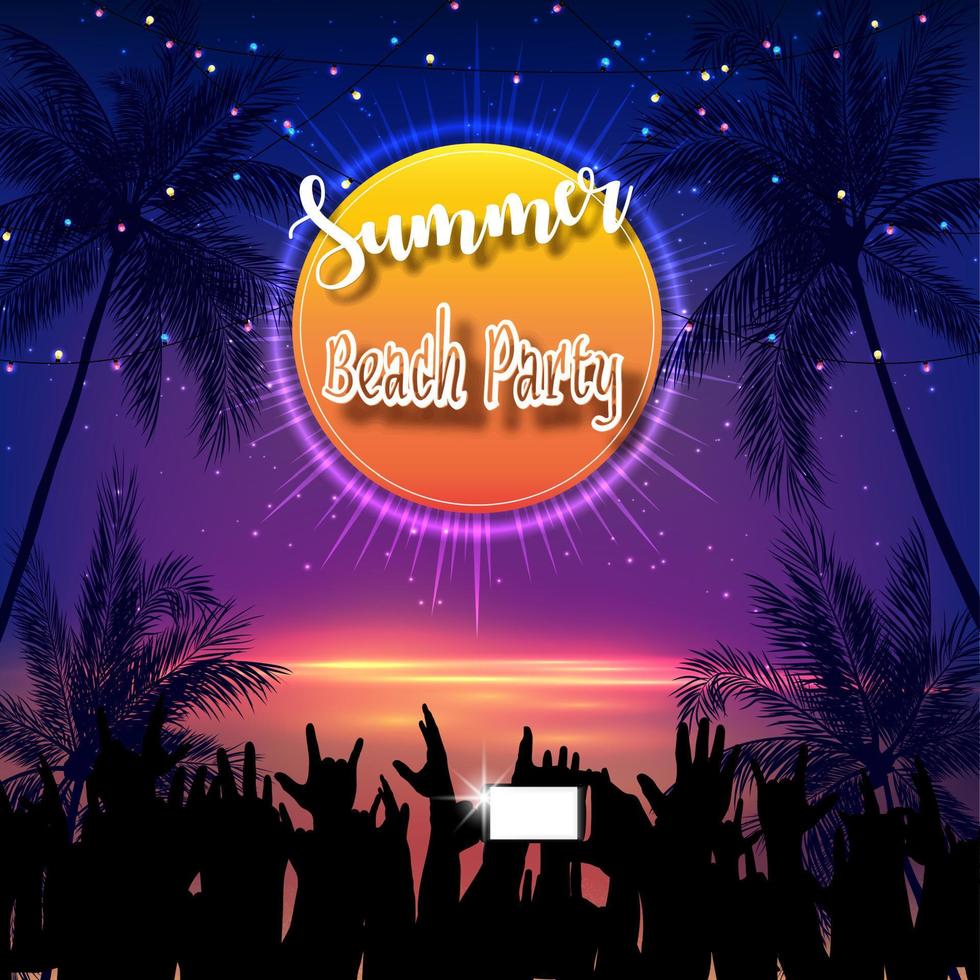 verano playa fiesta volantes diseño vector