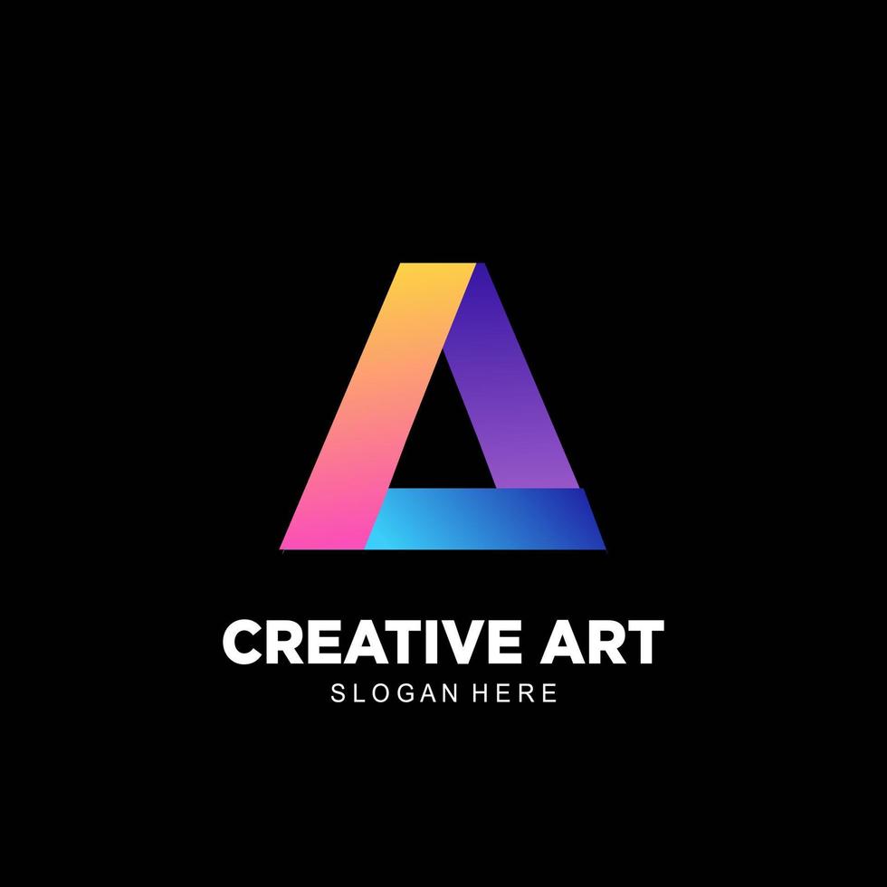 A letter logo icon colorful gradient design vector