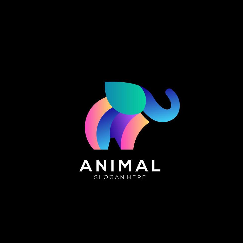 Elephant logo colorful design gradient vector