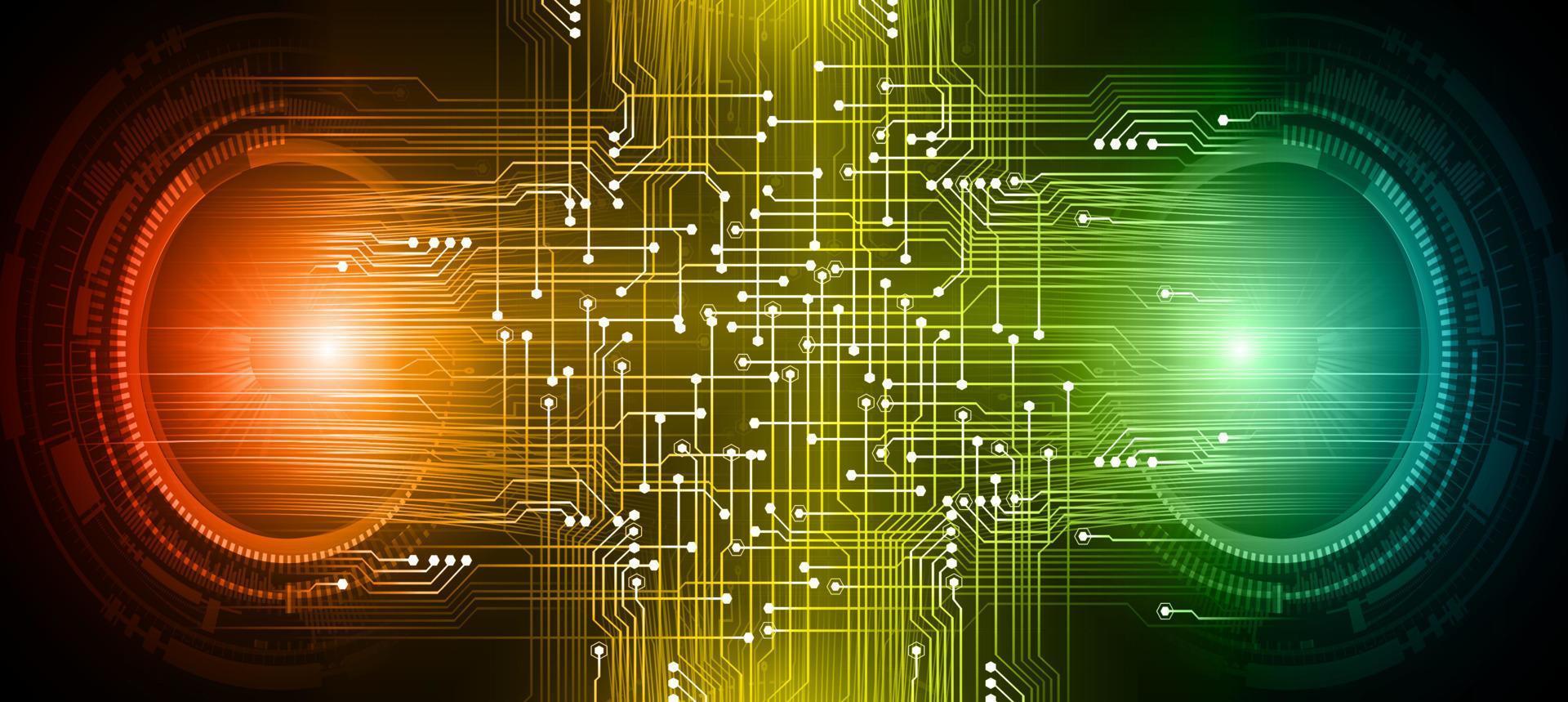 Fondo de concepto de tecnología futura de circuito cibernético vector