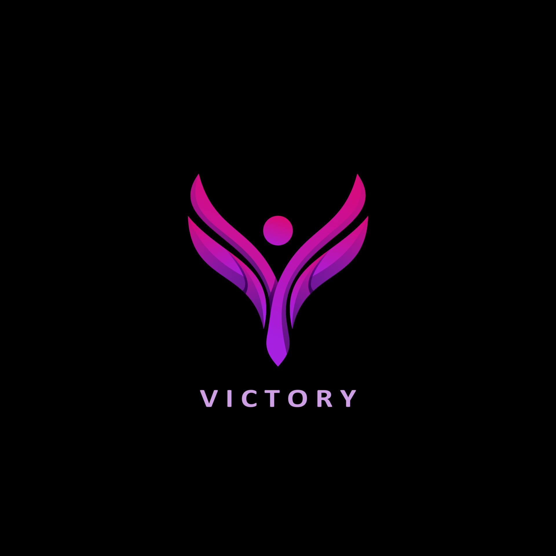 Victory logo design colorful gradient 19848331 vector art at vecteezy