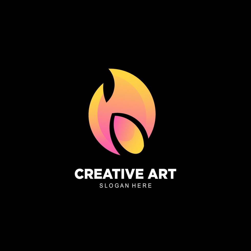 creativo fuego logo icono vistoso degradado diseño vector