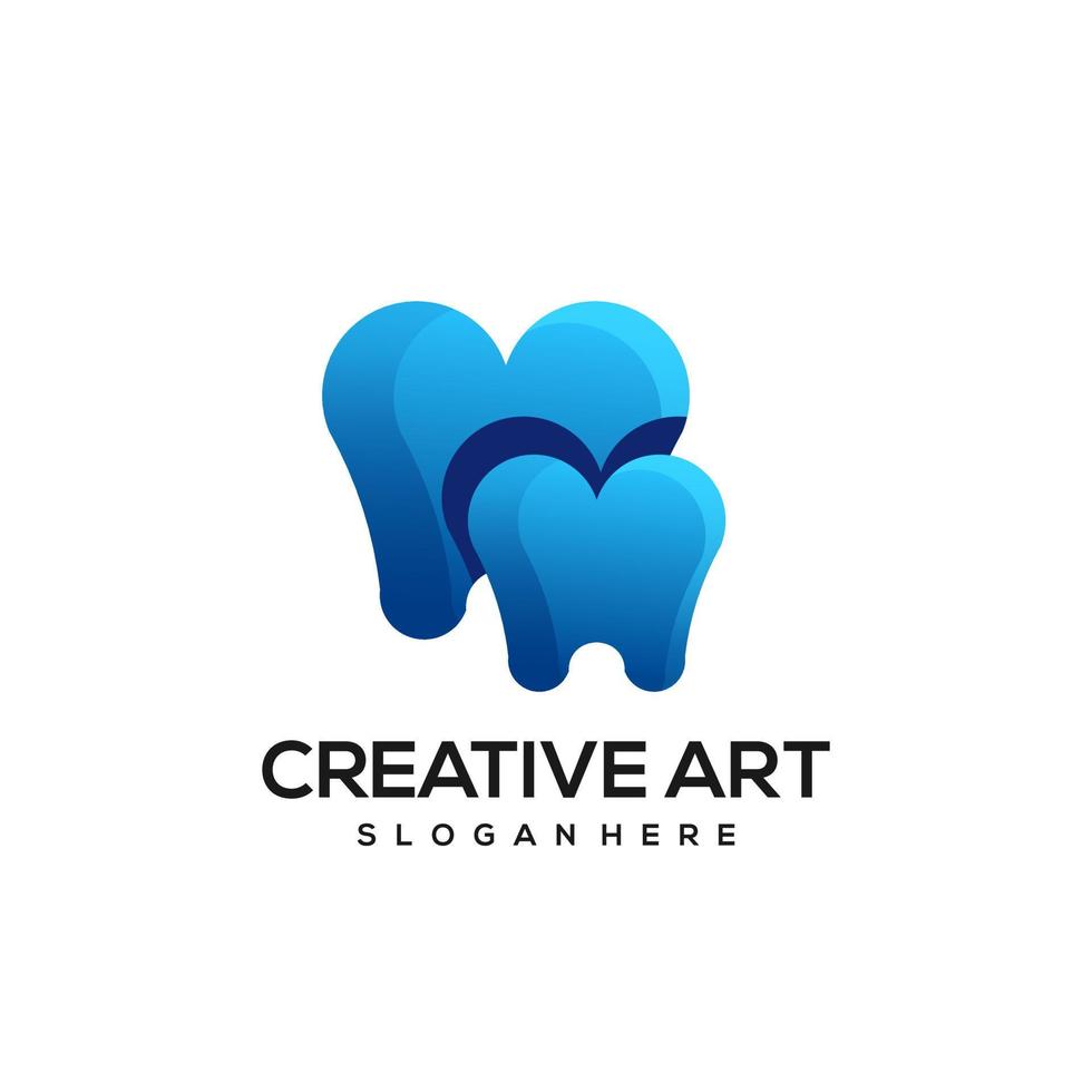 Dental logo gradient colorful vector