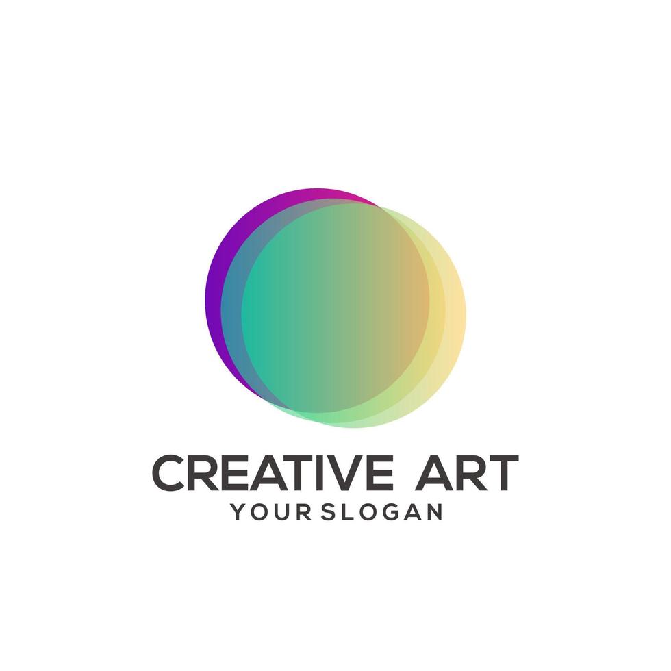 Circle logo gradient colorful design vector