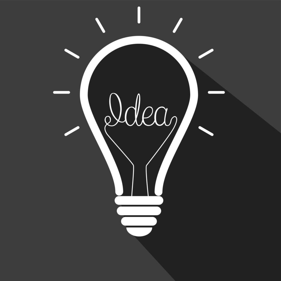 Light bulb idea concept on black background vector
