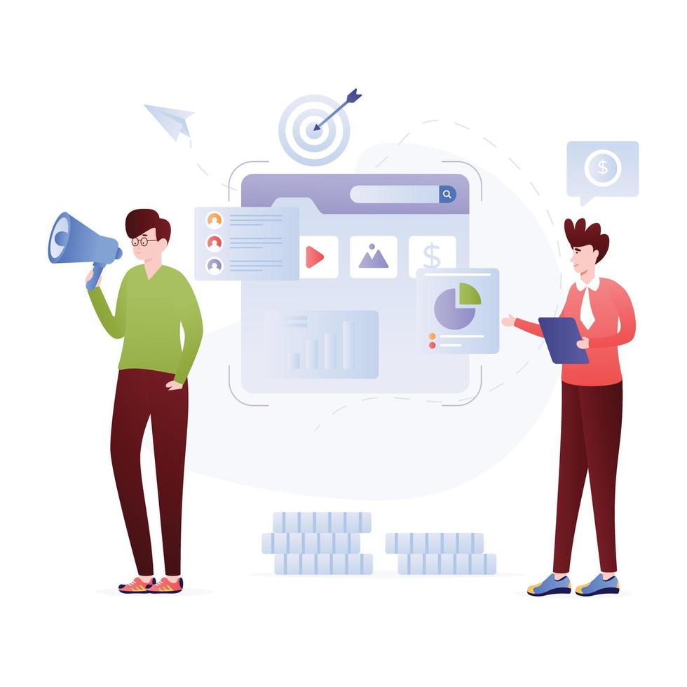 A scalable flat illustration of business operations vector