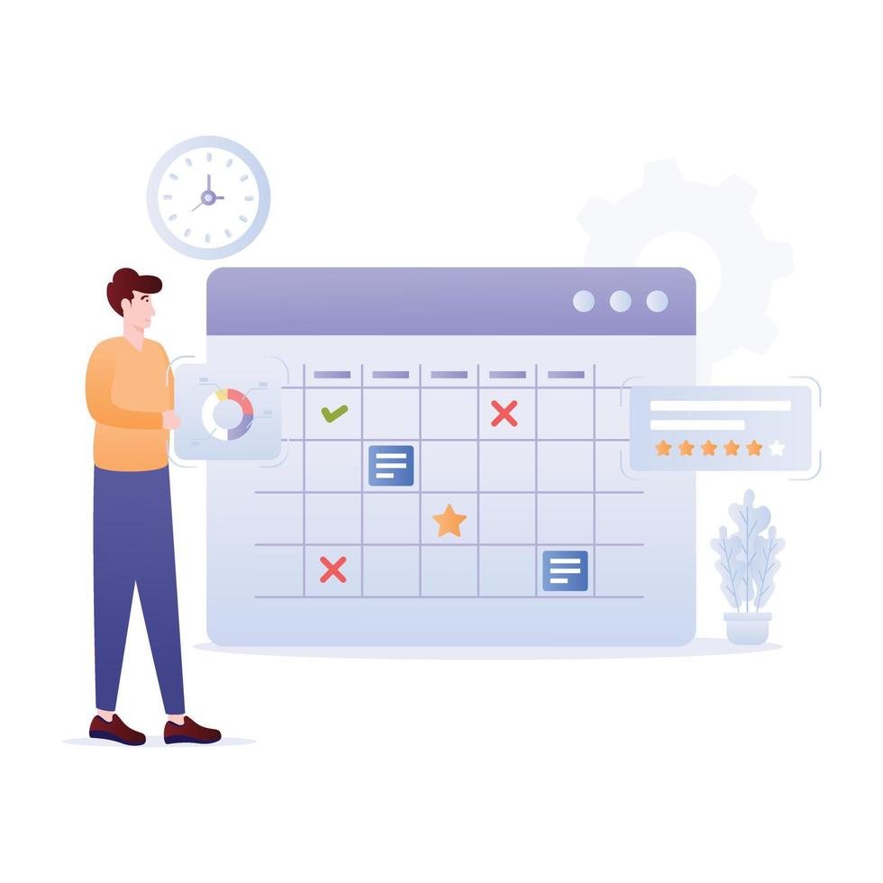 Creatively designed flat illustration of project planning vector