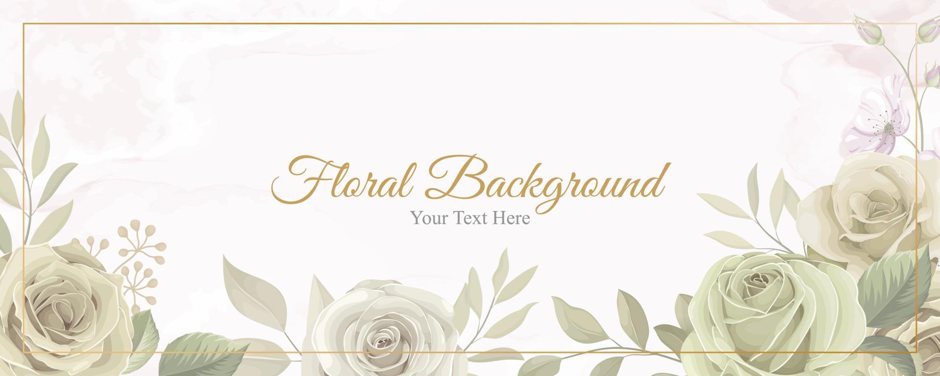 Beautiful flower banner with soft color vector