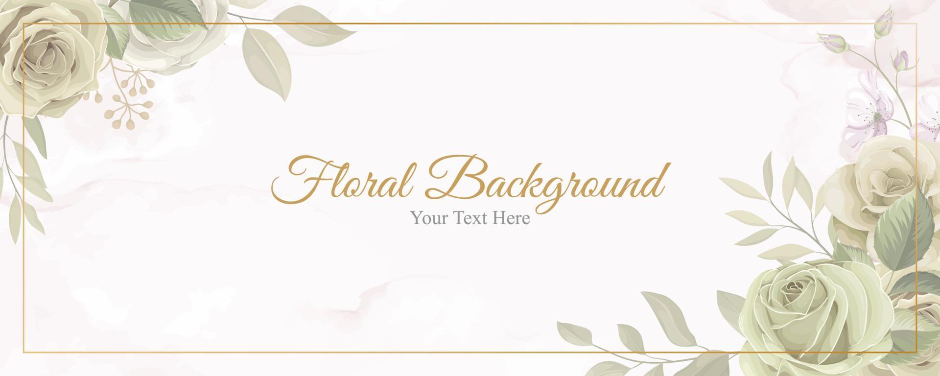 Beautiful flower banner with soft color vector