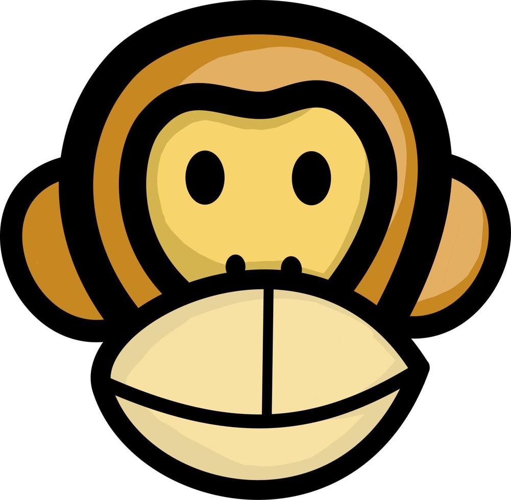 Monkey face icon, illustration, and cartoon vector