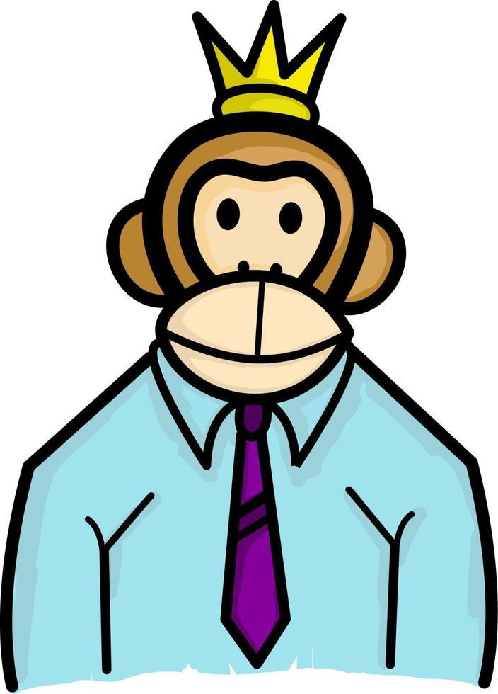 King of monkey illustration and cartoon vector