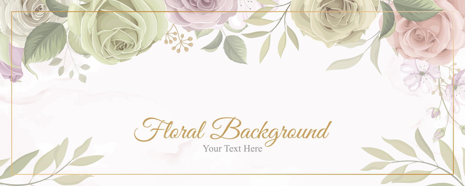 Beautiful flower banner with soft color vector