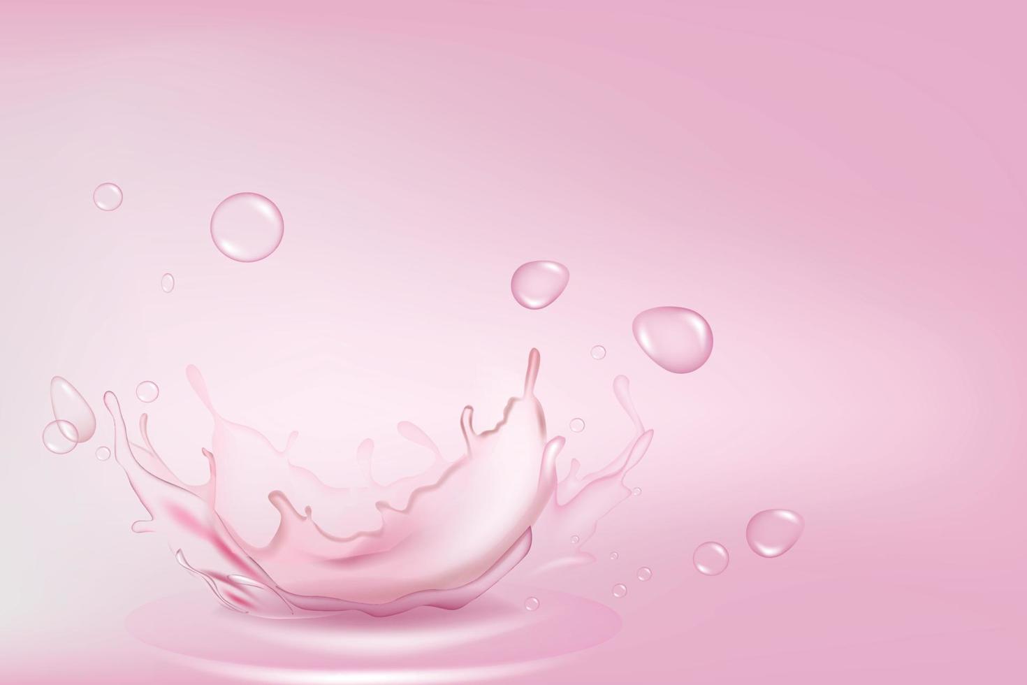 Fresco agua chapoteo en rosado antecedentes vector