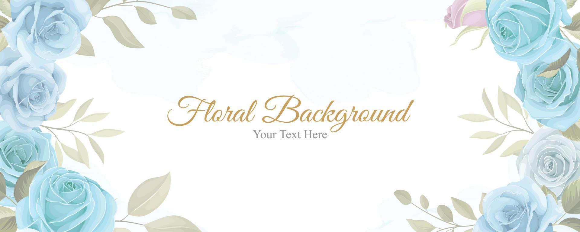 Beautiful flower banner with blue flowers vector
