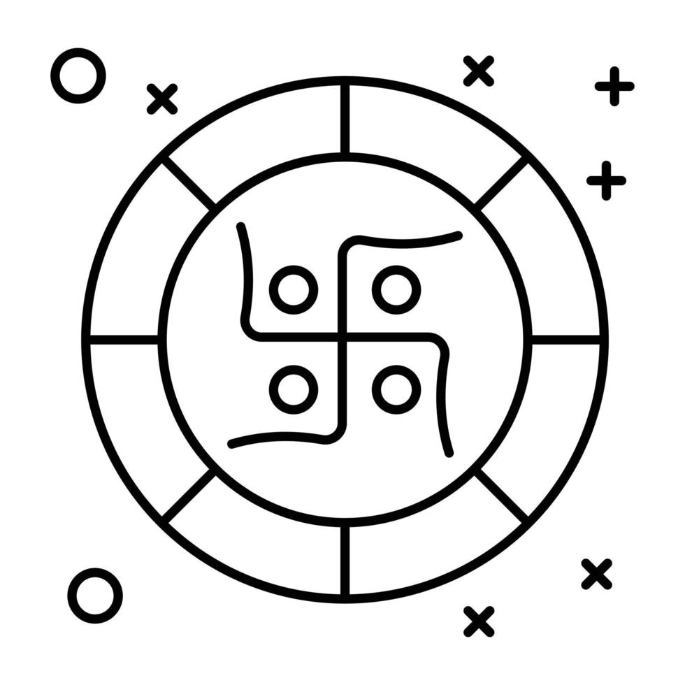 fácil a utilizar lineal icono de zodíaco rueda vector
