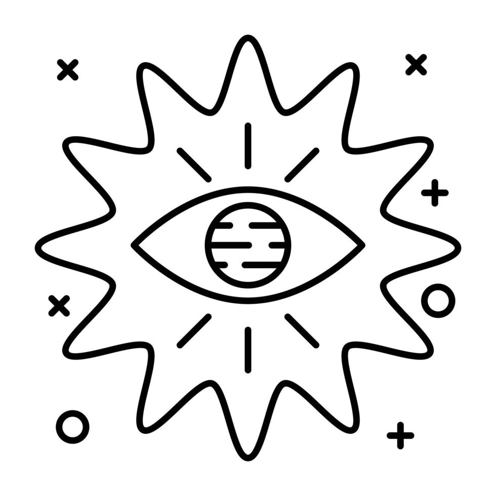 Esoteric supernatural belief, linear icon of occultism vector