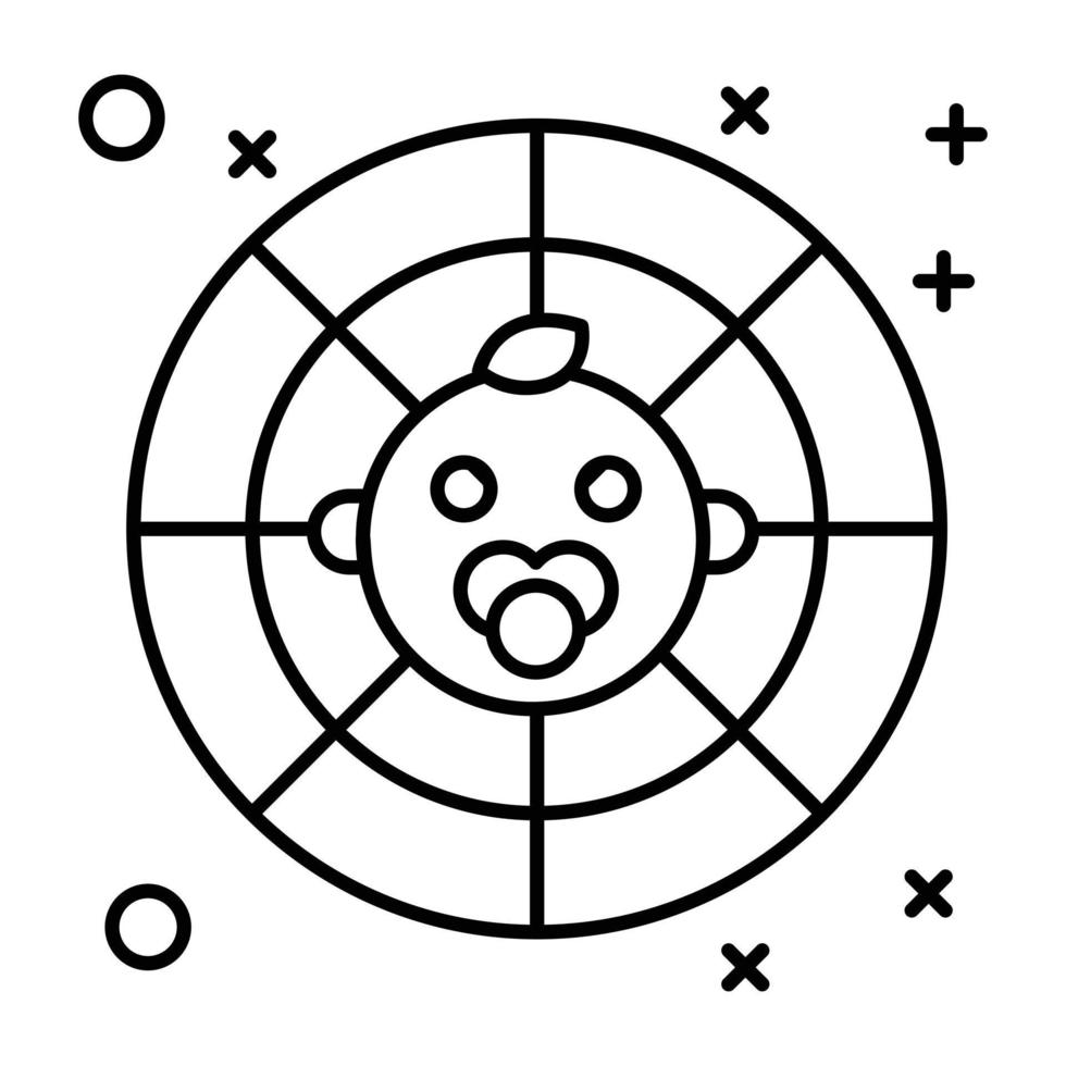 un práctico lineal icono de niño astrología vector