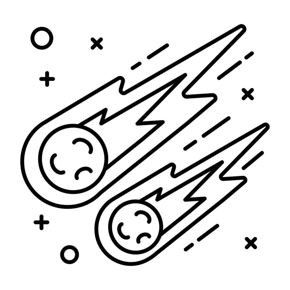 An editable linear icon of fireballs vector