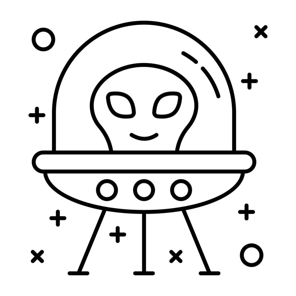 un bien diseñado lineal icono de extraterrestre Embarcacion vector