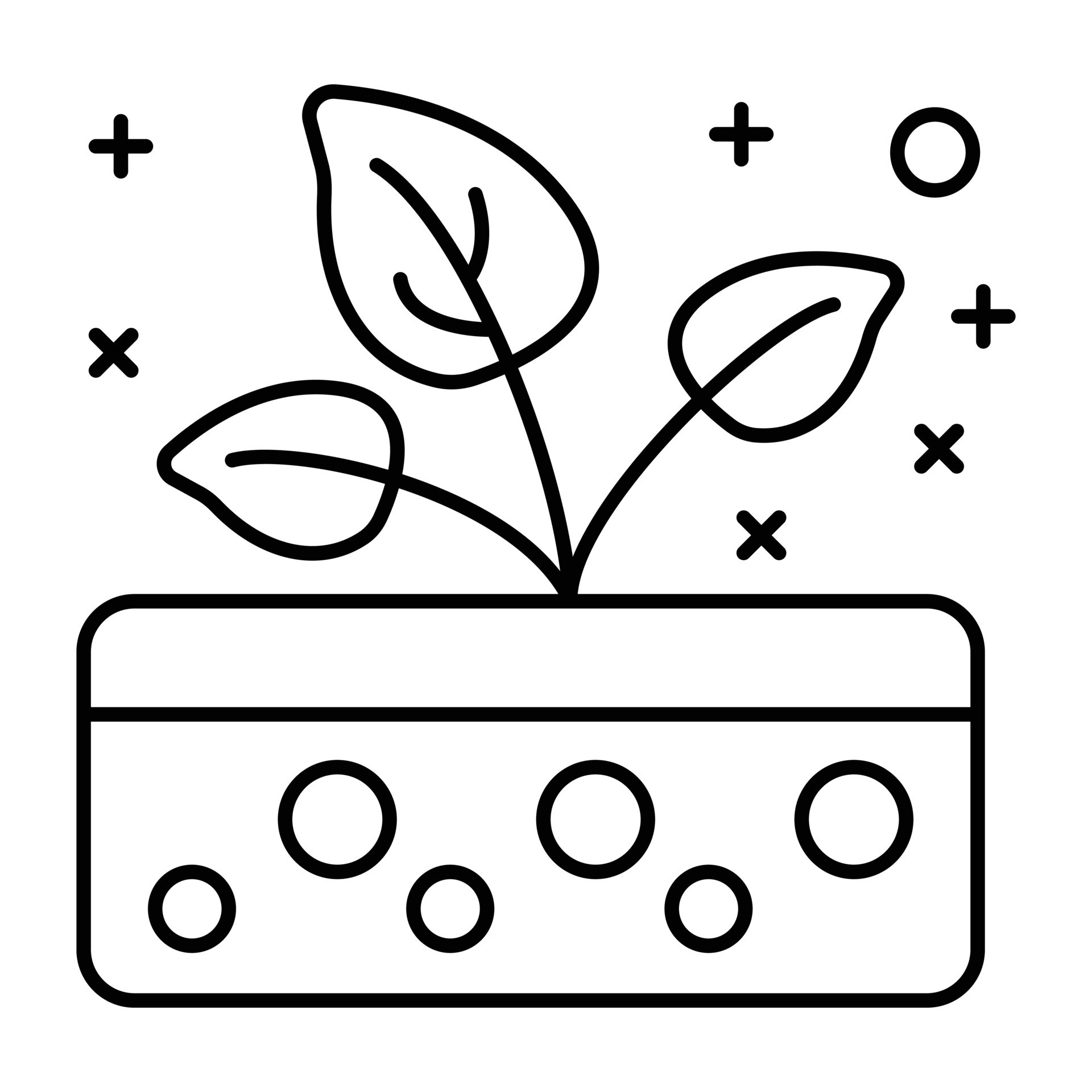 Plant inside preservation dome, linear icon of space garden 19848680