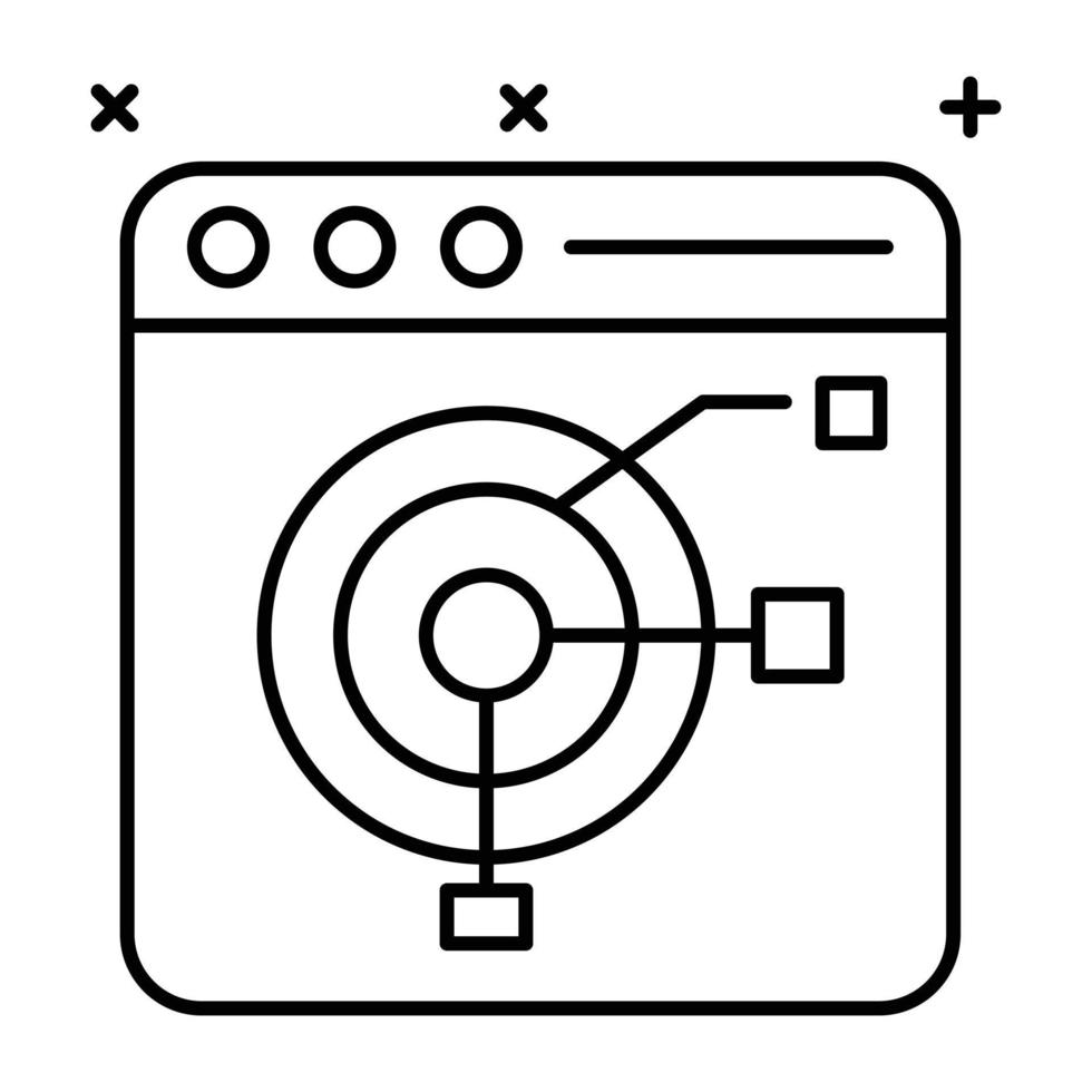 A handy linear icon of cosmic website vector