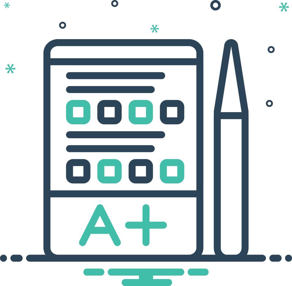 Mix icon for exam vector