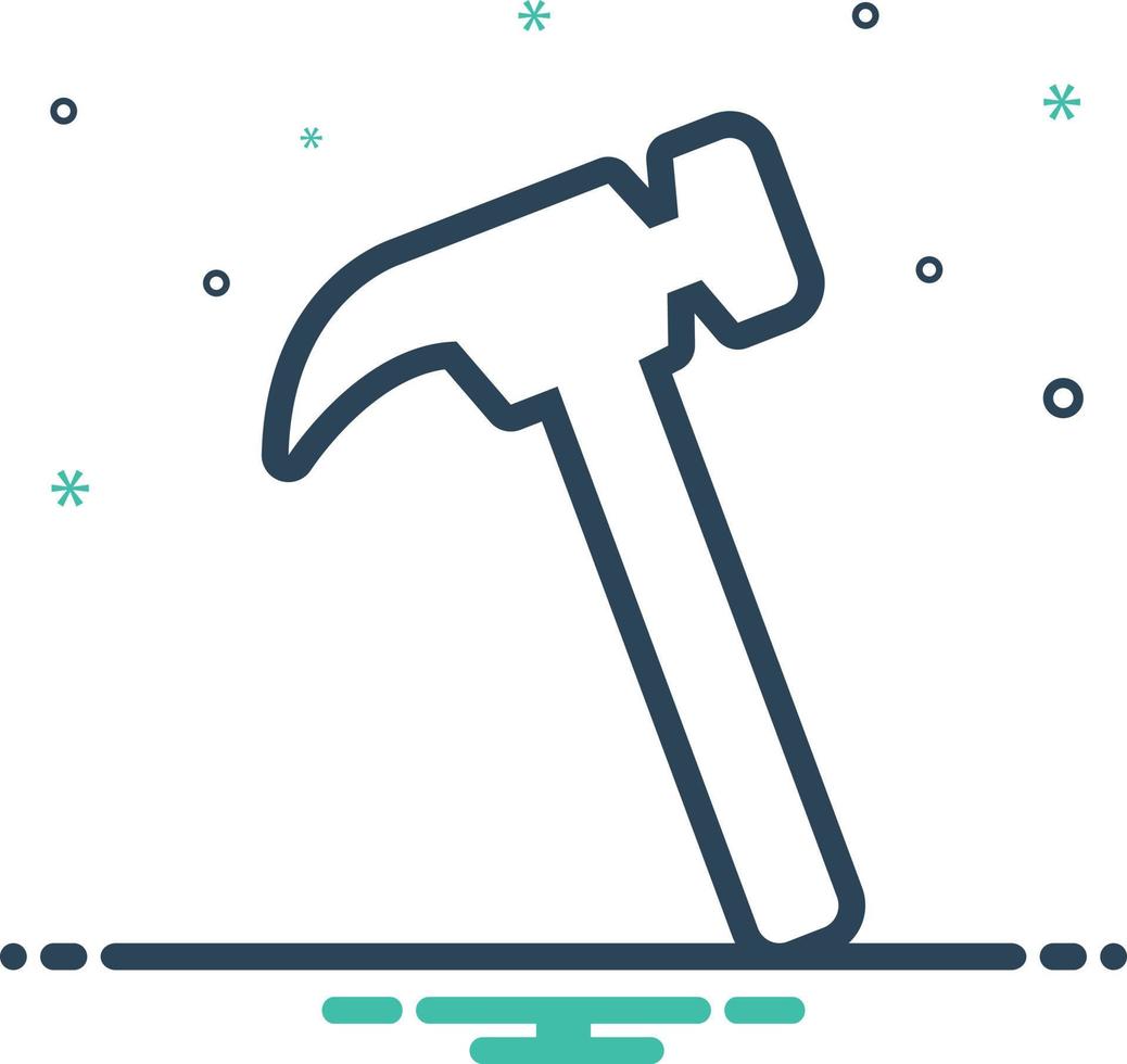 Mix icon for hammer vector