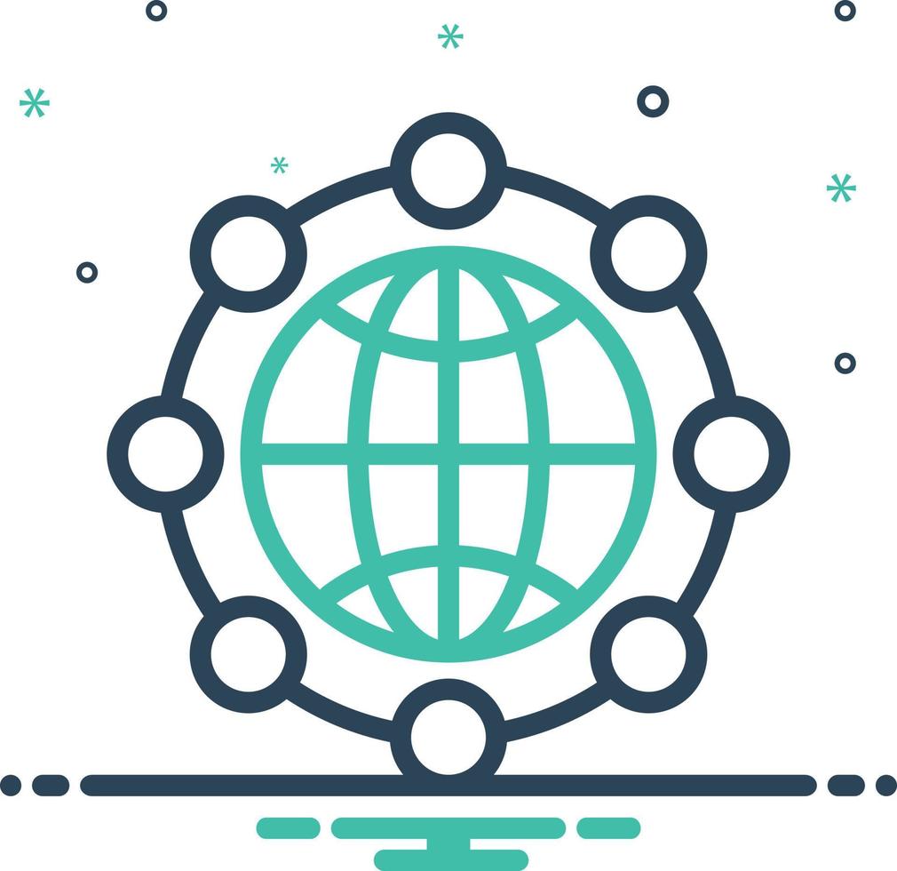 Mix icon for global network vector